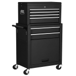 Gymax 2 in 1 Rolling Cabinet Storage Chest Box Garage Toolbox Organizer w/ 6 Drawers