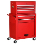 Gymax 2 in 1 Rolling Cabinet Storage Chest Box Garage Toolbox Organizer w/ 6 Drawers