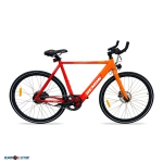 Demon Electric 6ix 250W 27.5-in City Electric Bike, 50-60km Battery Range (10.5Ah), BOLIDS Hydraulic Brakes, Bull Horn, 40 lbs Lightweight & Stylish Design - Orange Gradient