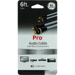 GE 33536 Pro Audio Cable With RCA Connections 6ft Clear