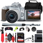 Canon EOS 250D / Rebel SL3 DSLR Camera with 18-55mm Lens (Silver) Basic Bundle