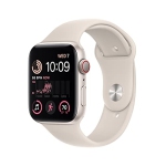 Apple montre SE (2nd Gen) [GPS + Cellules 44mm] Smart Watch avec boîtier en aluminium Starlight & Starlight Groupe sportif - M/L.