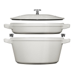 STAUB Stackable Set Stackable Set 3 Piece Cast Iron, White Truffle