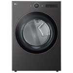 LG 7.4 Cu. Ft. Stackable Electric Dryer with AI Sensor Dry, TurboSteam, Energy Star & ThinQ (DLEX6500B) - Black Steel (B)