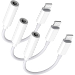 3 Pack Headphone Adapter for iPhone Connects Lightning to 3.5mm Dongle Auxiliary Audio Splitter Cable Compatible with iPhone 7 8 11 11 Pro 12 12 Pro X XR XS XS Max