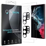 2 Pack Samsung Galaxy S21 Ultra 5G 6.8 Verre Trempé Protection Ecran + 2  Pack Verre Trempé Caméra Arrière Protecteur