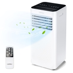 Costway 3-in-1 Portable Air Conditioner - 8000 BTU (250 sq ft Coverage) - 55dB, Window Kit, Remote - White+Black