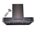 ROXON 900 CFM 30 Inches Range Hood BLACK Stainless Steel Wall Mounted Kitchen Exhaust Fan Style RXN-W24BK-30