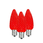 Novelty Lights 25PK C7 LED Faceted Ultra Bright Dimmable Outdoor Christmas Light Replacement Bulbs LED Replacement Bulbs, Led Bulbs, Outdoor Light Bulbs String Light Bulbs (Red)