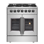 Forno Galiano 30-inch Porte française autoportante double gamme de carburant