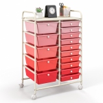 Costway 15 Tiroir Rolling Storage Cart Outils Papier Scrapbook Bureau Organisateur d'école