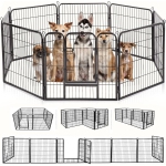 BestPet Dog Playpen Pet Dog Fence 32" 8Panels Metal Dog Pen Outdoor Exercise Pen with Doors for Large/Medium /Small Dogs,Pet Puppy Playpen for RV,Camping,Yard