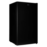 Koolatron Compact Fridge w/ Freezer, 3.2 cu ft (91L) Black, Space-Saving Flat Back, Reversible Door, Full-Width Freezer, for Dorm, Office, Home Bar