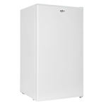 Koolatron Compact Fridge w/ Freezer, 3.2 cu ft (91L) White, Space-Saving Flat Back, Reversible Door, Full-Width Freezer, for Dorm, Office, Home Bar