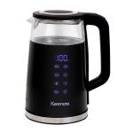Kenmore Double-Walled Glass Electric Kettle 1.7L, Digital Temperature Control With 4 Pre-Sets, Black
