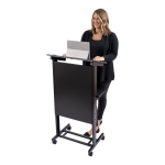 Stand Up Desk Store Height Adjustable Lectern Podium, Black