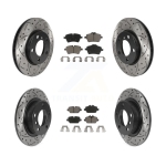 Front Rear Drill Slot Disc Brake Rotor Ceramic Pad Kit For Mini Cooper Countryman Paceman KDC-100374
