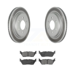 Rear Coated Brake Rotor Semi-Metallic Pad Kit For Ford F-150 Expedition Lincoln Navigator KGS-101863