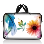 LSS 15.6 inch Laptop Sleeve Bag Carrying Case Pouch with Handle for 14" 15" 15.4" 15.6" Apple Macbook, GW, Acer, Asus, Dell, Hp, Sony, Toshiba, Daisy Flower Leaves Floral