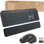 Logitech MX Keys Combo for Business/Gen 2 - Full Size Wireless Keyboard, Mouse and Palm Rest - Bluetooth, Logi Bolt, Quiet Clicks, Windows/Mac/Chrome/Linux - Graphite