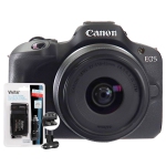 Canon EOS R100 Mirrorless Camera, 18-45mm IS STM Lens + CB-E17 Battery & Charger