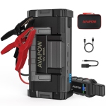 6000A Car Battery Jump Starter(for All Gas or up to 12L Diesel) Powerful Starter with Dual USB Quick Charge and DC Output,12V Pack Built-in LED Bright Light