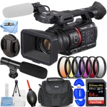 Panasonic AG-CX350 4K Camcorder + 64GB + 6PC Filter Kit + Microphone Bundle