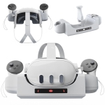 Charging Dock Station Compatible with Oculus/Meta Quest 3 VR Headset and Controller Fast Charger Base Wall Mount Charging Stand for Quest3 Accessories