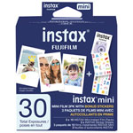 Fujifilm Instax Mini 3-Pack Film instantané avec stickers - 30 Feuilles
