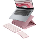 Logitech Casa Pop-Up Kit bureau avec support pour ordinateur portable, clavier & Touchpad pour ordinateur portable/MacBook (10-17") - Bohème