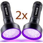 GearLight UV Lampe de poche Lumière noire de 68 LED Lampe de poche lumière noire Détecteur d'urine pour chien/patin, punaise de lit, protection contre les résines, tache de chien et détachant d'odeur de tapis (paire)