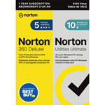 Norton 360 Deluxe with Utilities Ultimate (PC/Mac) - 5 Devices - 50GB Cloud Backup - 1 Year Subscription