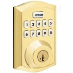 9GED18000-028 SmartCode 10 Traditional with Z-Wave Electronics - Electronic Lock Brass