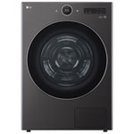 LG 7.8 Cu. Ft. Large Capacity Stackable Ventless Heat Pump Electric Dryer with AI Sensor Dry, Heat Pump, Energy Star & ThinQ (DLHC6702B) - Black Steel
