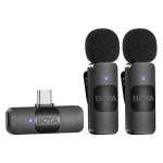 Dual Wireless Lavalier Lapel Microphone for Android Smartphone Laptop - Mini Omnidirectional USB C Condenser Video Recording Mic for Interview Podcast Vlog YouTube Live Stream