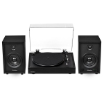Electrohome Montrose Record Player Stereo System with 4" Bluetooth Powered Bookshelf Speakers, Vinyl-to-MP3 Recording