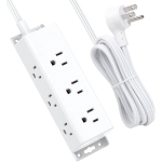 Power Bars with Surge Protector , 9 Widely Spaced Multi Outlets, 3 Side Outlet Extender with 5Ft Extension Cord, Wall Mount, Flat Plug for Office Home