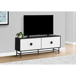 Monarch 60" TV Stand with 2 Closed Cabinets- Black