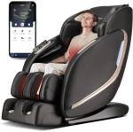 Track Zero Gravity Massage Chair - Full Body Shiatsu Massage Recliner with APP Control, Waist & Calf Heat, Thai Stretch, Body Scan, Shortcut Key, Bluetooth (Black)