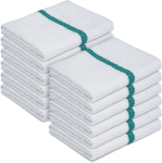 Colour: White Bar Mops With Green Stripe