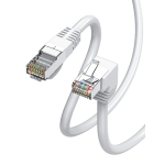 Cat6 90 Degree Ethernet Cable Right Angle White CAT 6 Ethernet Patch Cable -Down Angle-20FT Right Angle Ethernet