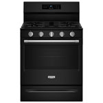 Maytag 30" 5.0 Cu. Ft. Fan Convection 5-Burner Freestanding Gas Air Fry Range (MFGS6030RB) - Black