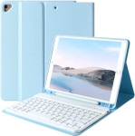IPad Cas de clavier 9th Génération, cas de clavier pour le nouveau iPad 10.2 9th Gen - iPad 8th Gen, iPad Gen 7,iPad 10.5 inch, clavier amovible pour iPad 10.2 dans, Porte-crayon, Bleu