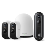 WUUK Security Cameras Wireless Outdoor and Battery Doorbell Camera-only BestBuy, 3 Cams Kit, 2K Resolution, 32GB Homebase Support Up to 8 Cams, No Monthly Fee, 2.4/5 GHz WiFi