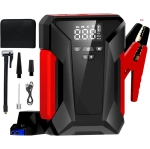 Upgraded Car Jump Starter, 4000A Peak with Air Compressor, 12V Jump Box for 10L Gas/8.5L Diesel Engines, Emergency LED Light, Power Bank, Leather Storage Bag