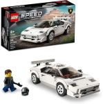 LEGO Speed Champions Lamborghini Countach 76908, Race Car Toy Model, Collectible Building Set with Racing Driver Minifigure
