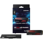 Samsung 990 PRO Heatsink NVMe M.2 SSD with Heat Sink, 2 TB, PCIe 4.0, 7,450 MB/s Read, 6,900 MB/s Write, Internal SSD with RGB for PC/Console Gaming and Video Editing, MZ-V9P2T0CW