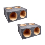 Q Power 4 Hole 12 Inch Sealed Divided Speaker Box Subwoofer Enclosure (2 Pack)