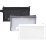 Mesh Pencil Case, 3 Pack Multifunctional Nylon Transparent Pencil Case, Mesh Zipper Pen Pouch, Portable Office Supplies
