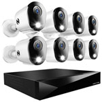 Chouettes de nuit filées 2-Way Audio DVR Système de sécurité avec 8 Bullet intérieur/extérieur 2K Caméras - blanc